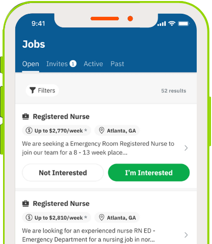 Staff Relief Inc. mobile app interface for healthcare job scheduling and management
